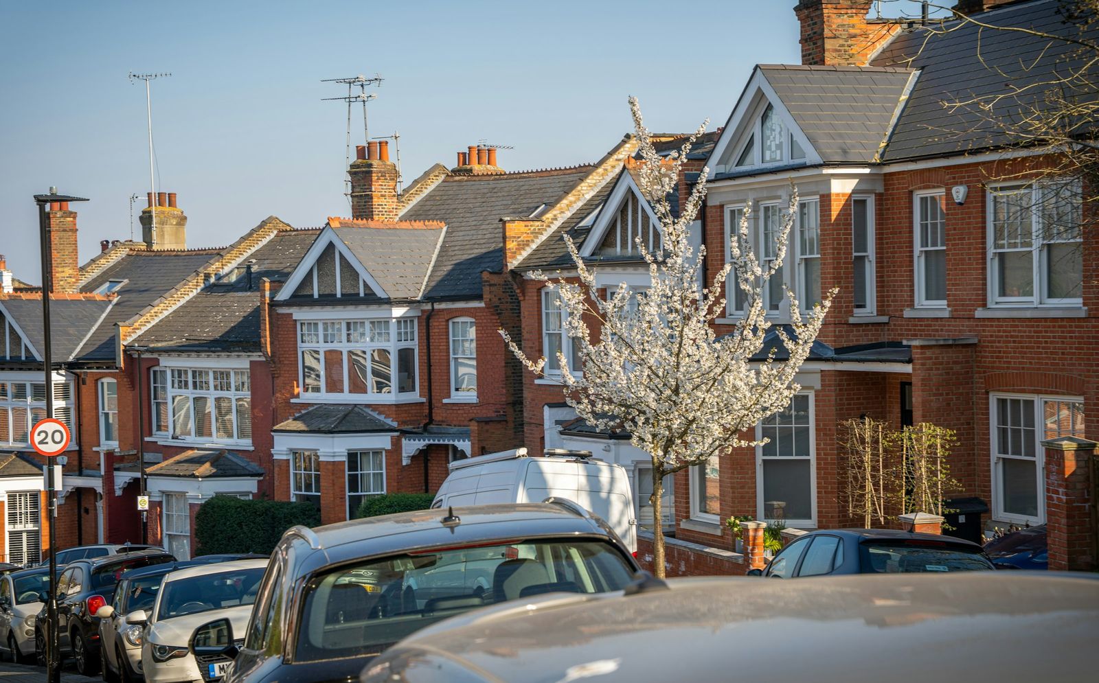 A residential street in suburban London